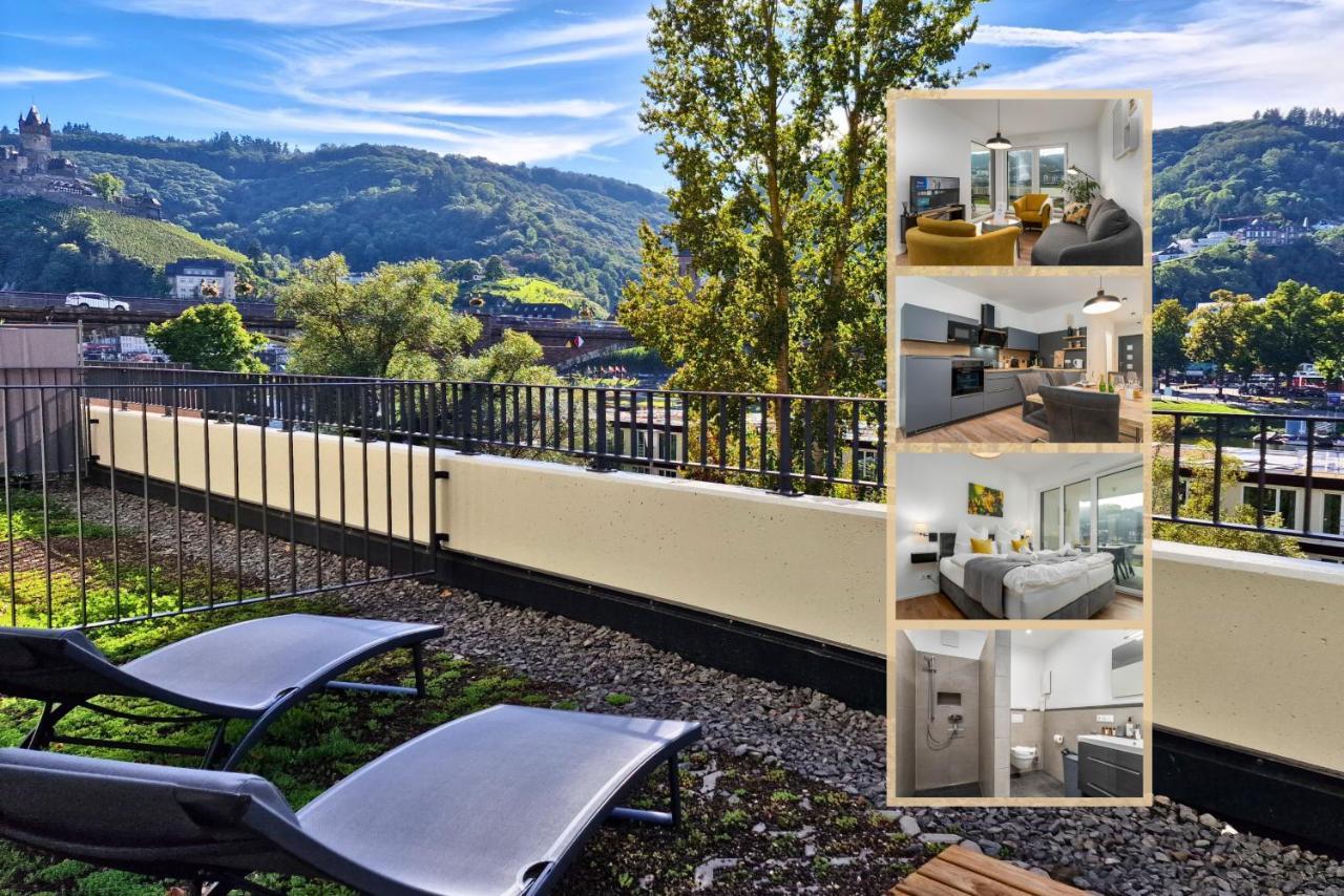 Vivamosel: Appartement Mit Mosel & Burgblick - Balkon - Parken - Aufzug - Fahrradraum โคเคห์ม ภายนอก รูปภาพ